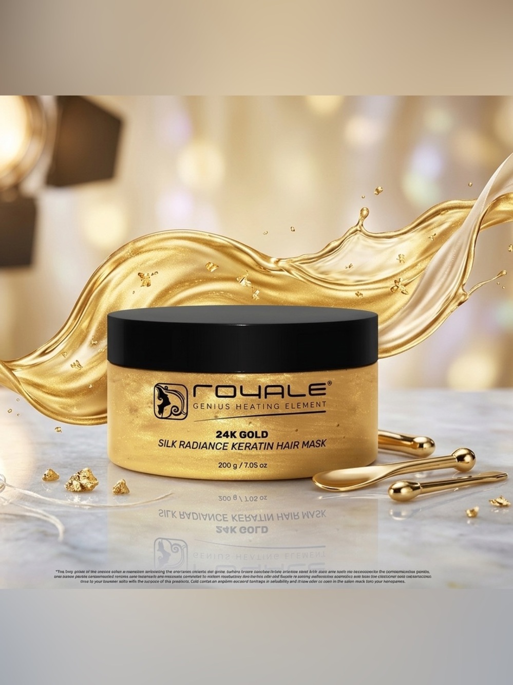 Royale 24K Gold Silk Radiance Keratin Hair Mask - Retail $99